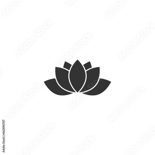 Lotus icon or Harmony icon on white. Vector