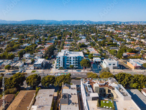 aerial views taken with a drone of the Culver City area in Los Angeles, California.