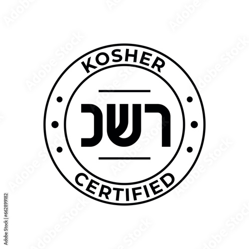 Kosher Certified symbol. International symbol of kosher food. Packaging concept.