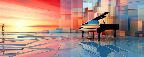 abstract image of a colorful piano