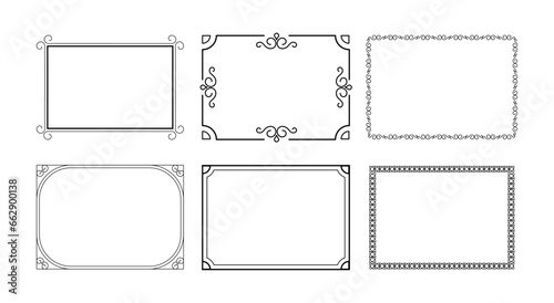 Rectangular calligraphic frames set in black colour