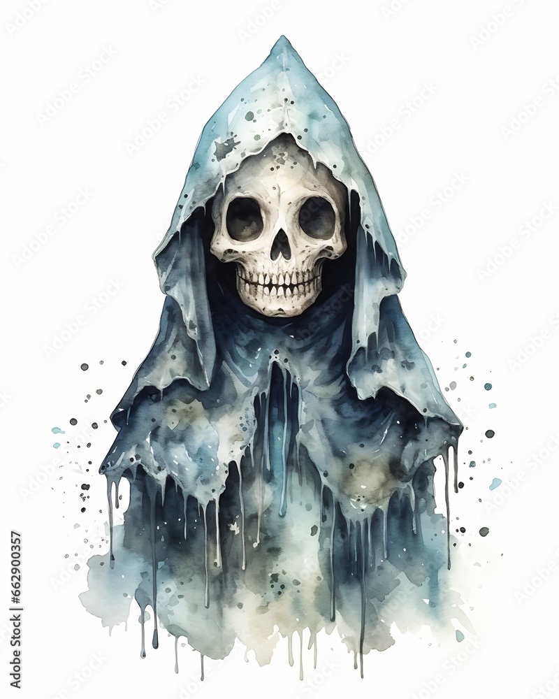skull hooded wraith transparent background dead old illustrator inside emote signature stone black cyan exist necro monk - obrazy, fototapety, plakaty 