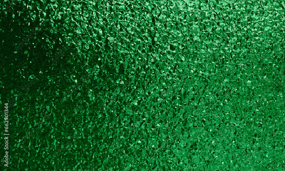 Fototapeta premium Green metallic foil water glass clumping texture decoration