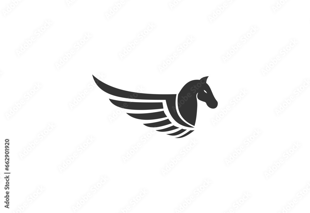 Fototapeta premium Horse Pegasus Logo Design Template