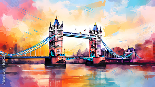 Illustration of the beautiful city of London. United Kingdom photo