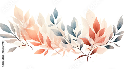 Watercolor leaves background