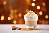 A traditional Christmas drink, eggnog is a sweet drink made from raw chicken eggs and milk, with spices.