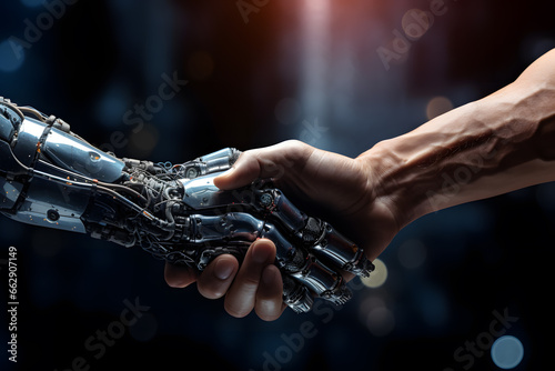 Handshake between a robot arm and human