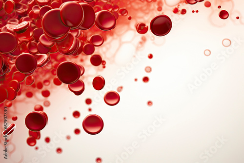 super macro scene with blood red corpuscles into the artery photo