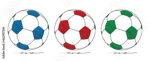 hand-drawn colored football vector.zip