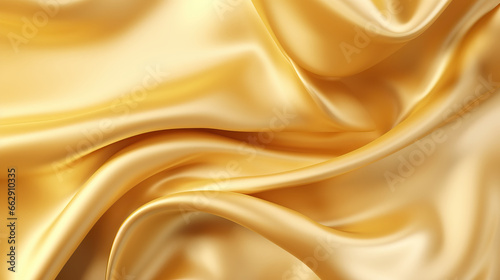 Golden satin fabric isolated on transparent or white background
