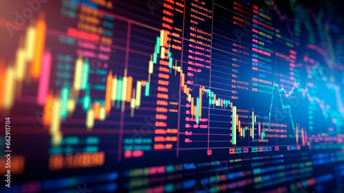 The screen illuminates with a live stock market chart. Generative AI