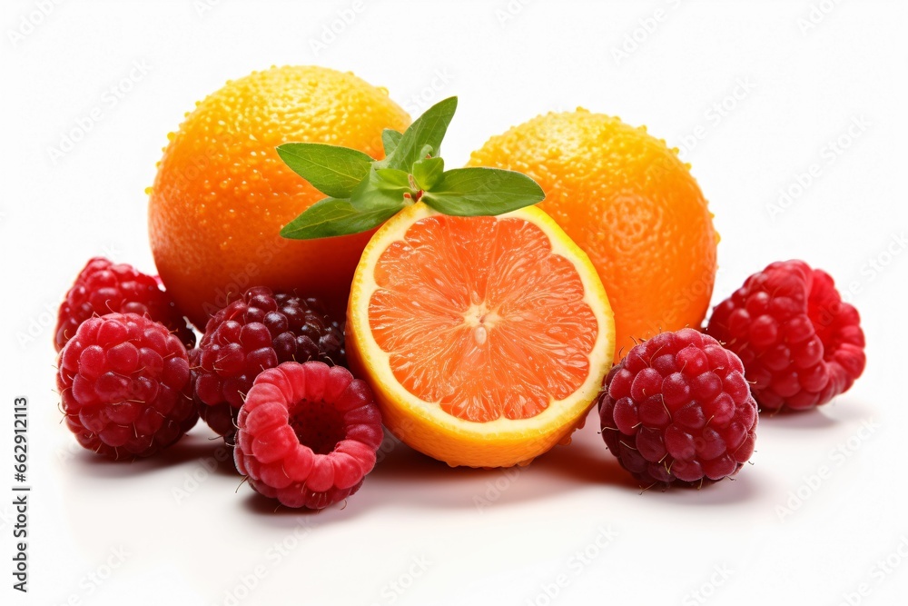 Fresh fruits on a white background Fresh fruits on a white background