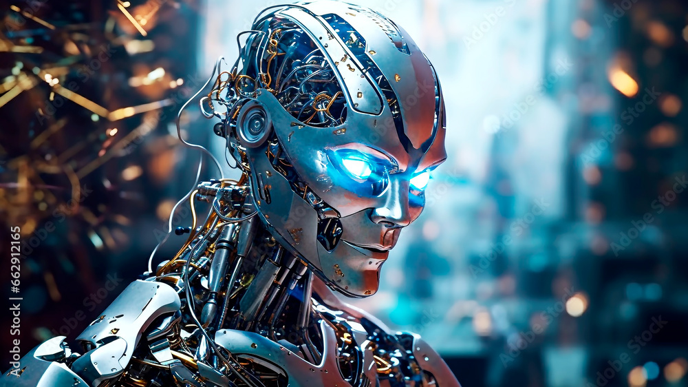 Innovation and aesthetics, a white color humanoid robot, modern tech. Generative AI Innovation and aesthetics, a white color humanoid robot, modern tech. Generative AI