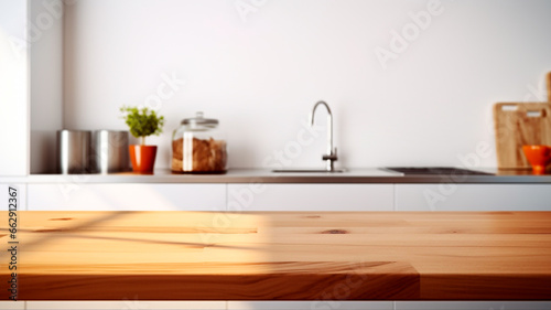 Wood table kitchen mockup design product presentation background. Generative AI © REC Stock Footage
