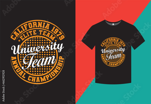 University Team t shirt design template