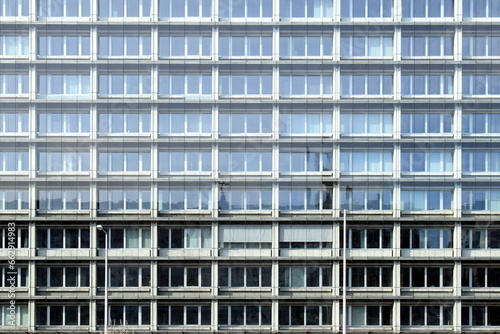 Full glass facade exterior of an office building