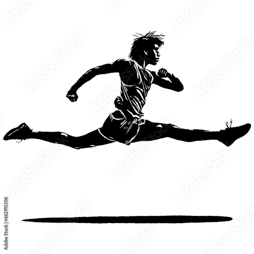 Man jumping and doing a split leap isolated vector