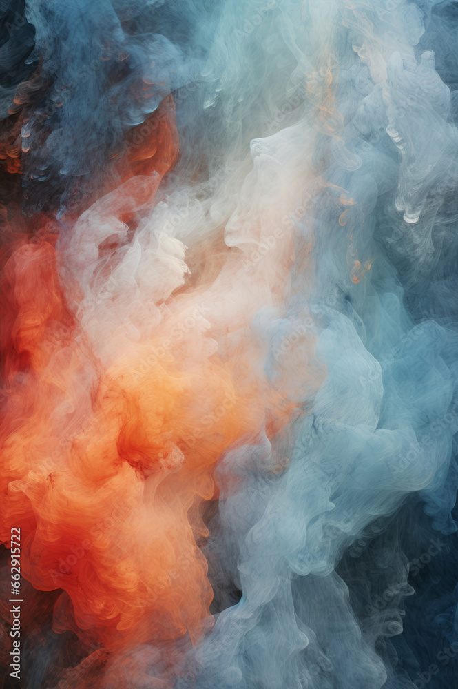 Abstract hot and cold smoke background