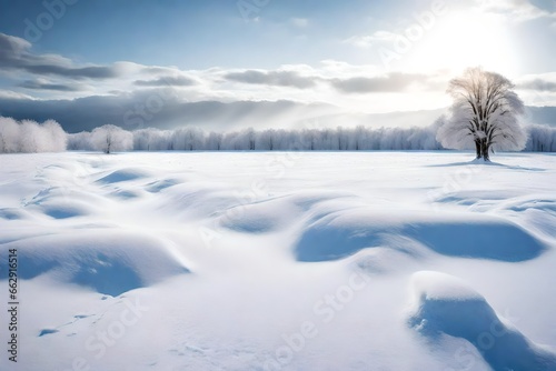 winter landscape with trees4k HD quality photo. © AI artistic beauty