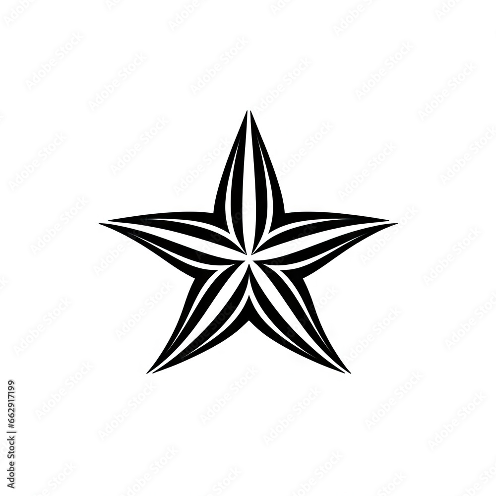 Obraz premium Starfish Icon, Star Shaped Echinoderm Marine Creature Black Logo, Seaside Fauna Zoo Habitat Isolated
