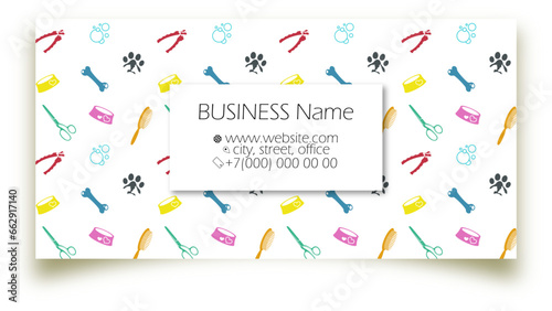 Grooming salon business card unique concept