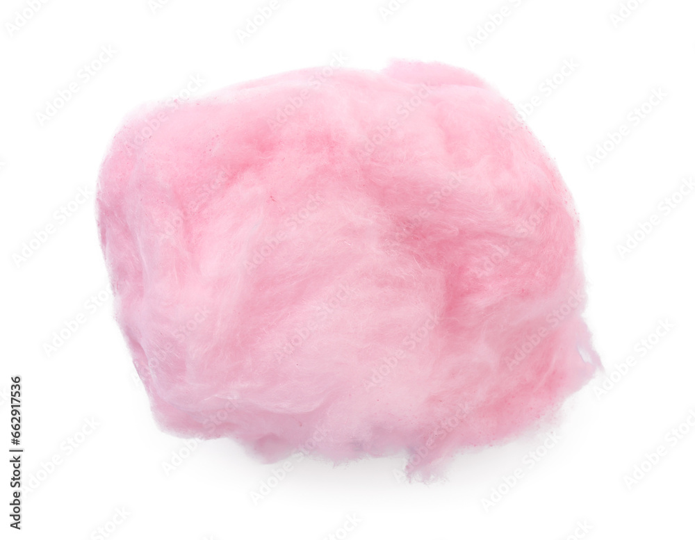 One sweet cotton candy isolated on white, top view