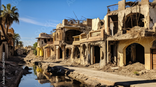 Ruined buildings revived bearing witness to conflict outcomes in Baghdad  photo