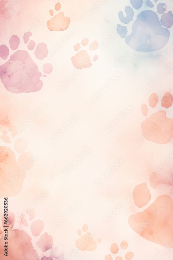 an illustration of colorful cat and dog foot prints and trace, domestic animals and pets photo template background, vertical an illustration of colorful cat and dog foot prints and trace, domestic animals and pets photo template background, vertical