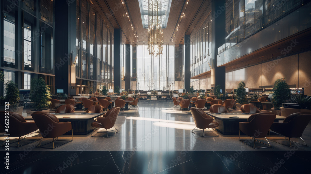 Bank interior modern Bank interior modern