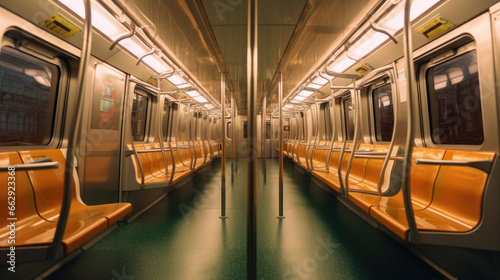 Interior of a subway train