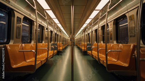 Interior of a subway train