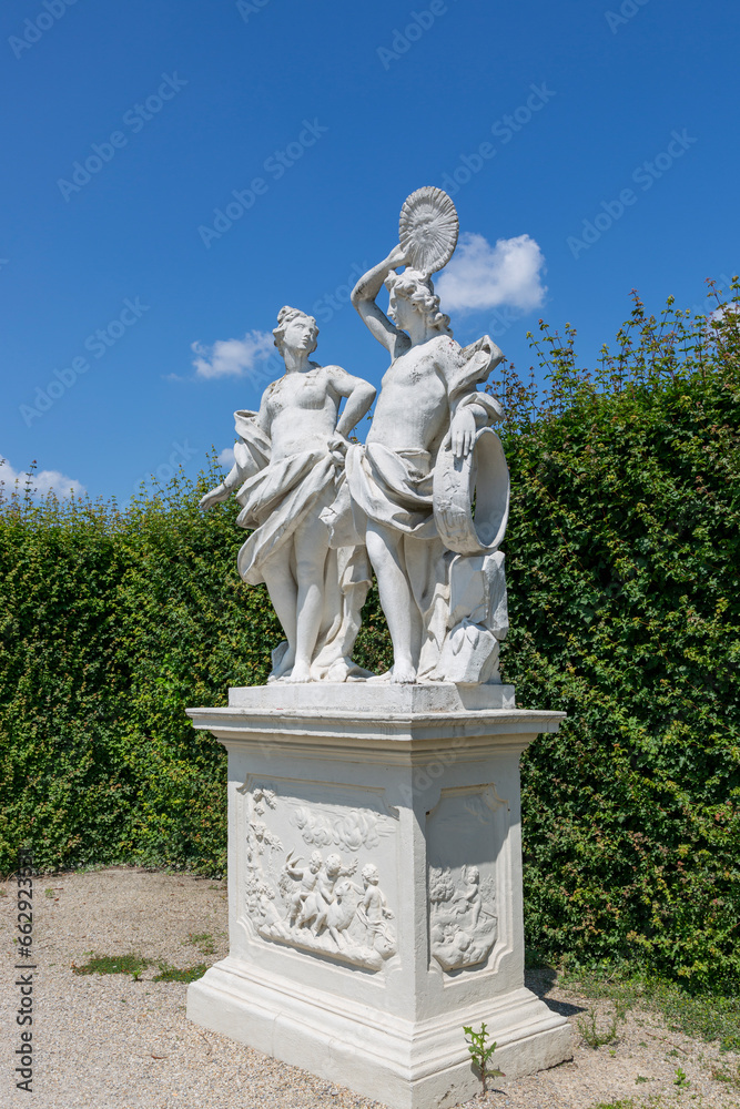 Sculptures in the Belvedere Garden in Vienna