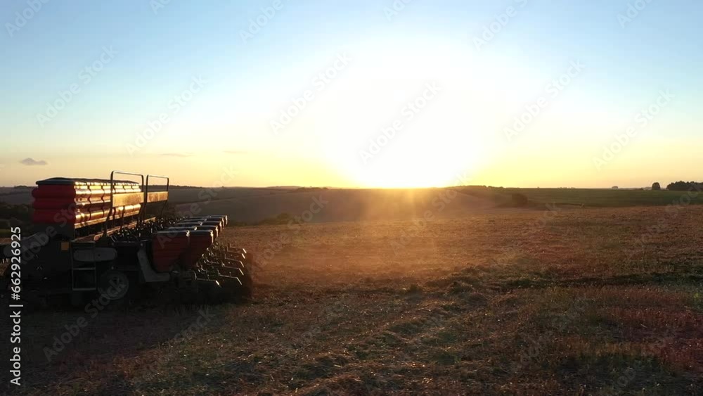 Soybean sowing at sunset Soybean sowing at sunset