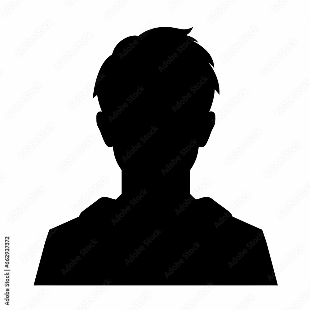 silhouette of a person, user profile icon