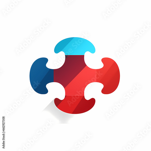 red puzzle piece, icon multidirection photo