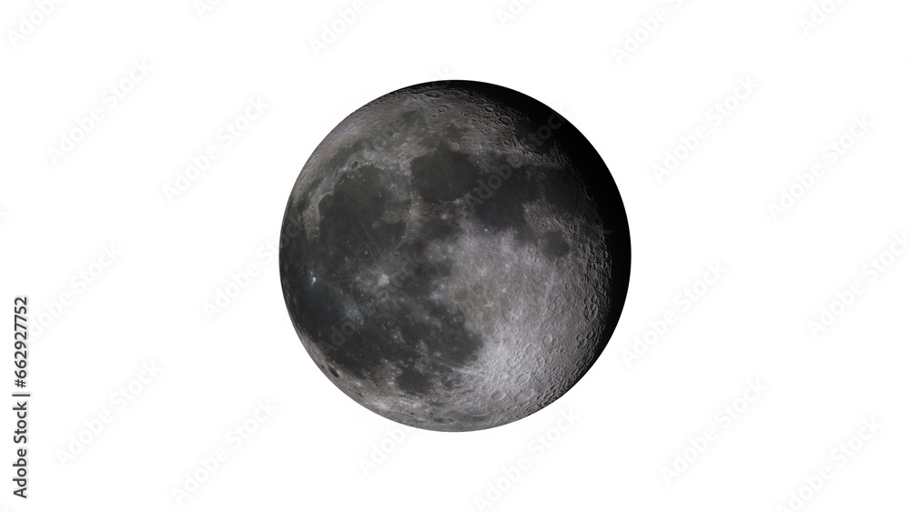 A detailed photo of the moon. Lunar Phases (waxing, waning moon) with Alpha Channel A detailed photo of the moon. Lunar Phases (waxing, waning moon) with Alpha Channel