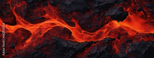 Lava texture fire background rock volcano magma molten hell hot flow flame pattern seamless. Earth lava crack volcanic texture ground fire burn explosion stone liquid black red inferno planet relief. © Максим Зайков