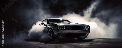 Sports Car coming out of smoke.  © Noize