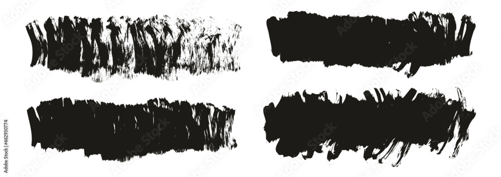 Flat Fan Brush Thick Short Background High Detail Abstract Vector Background Set 