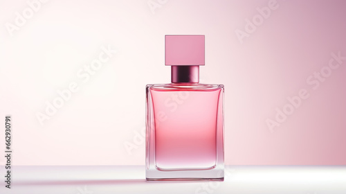 Pink blank perfume glass bottle mockup design. Cosmetic product image