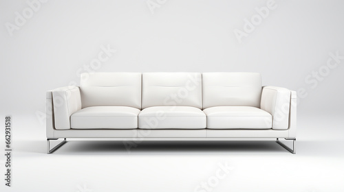 sofá branco com três lugares 