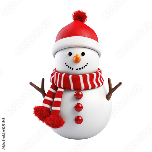Snowman Christmas and New Year decoration clipart for design isolated on transparent background