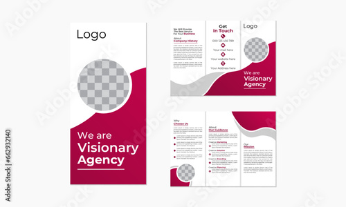 modern business trifold  brochure template. Editable vector templates with design elements.