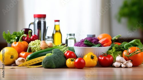 Products for a healthy diet. Tomato, pepper, garlic lemon, broccoli, vegetable oil. Healthy eating concept