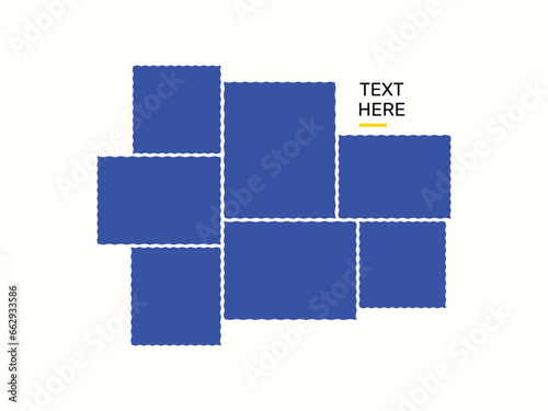 Photo collage vector frame, Photo collage template, vector photo collage frame