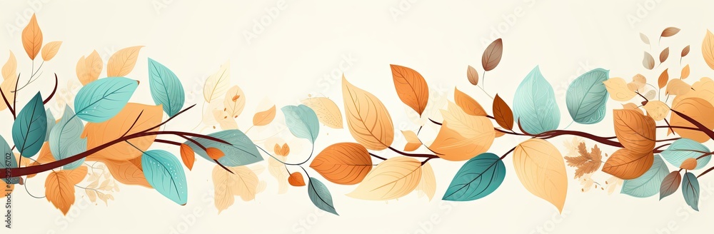 Background of Vibrant Autumnal Leaf Patterns: A Symphony of Nature's Colors and Elegance. Generative AI