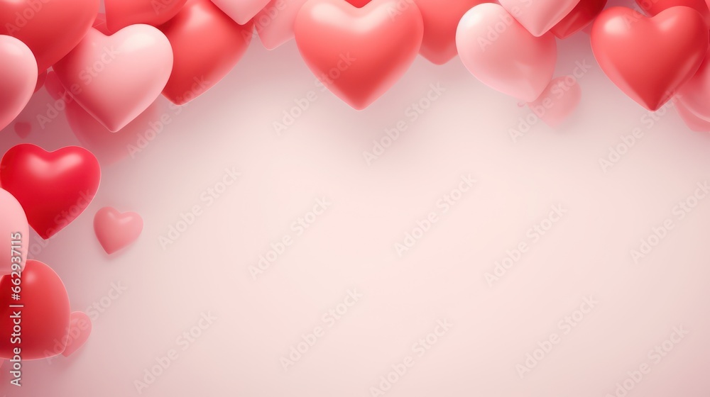 Valentine's background with heart love balloons and a beautiful pink color, perfect for greeting cards, wedding invitations, romantic February gifts, presents, and banners.