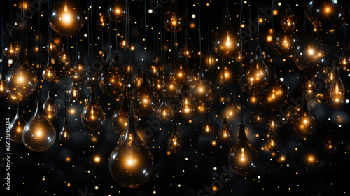 golden christmas lights. Generative AI