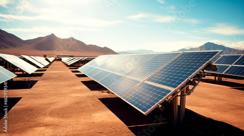 industrial solar panels in Atacama desert  photo
